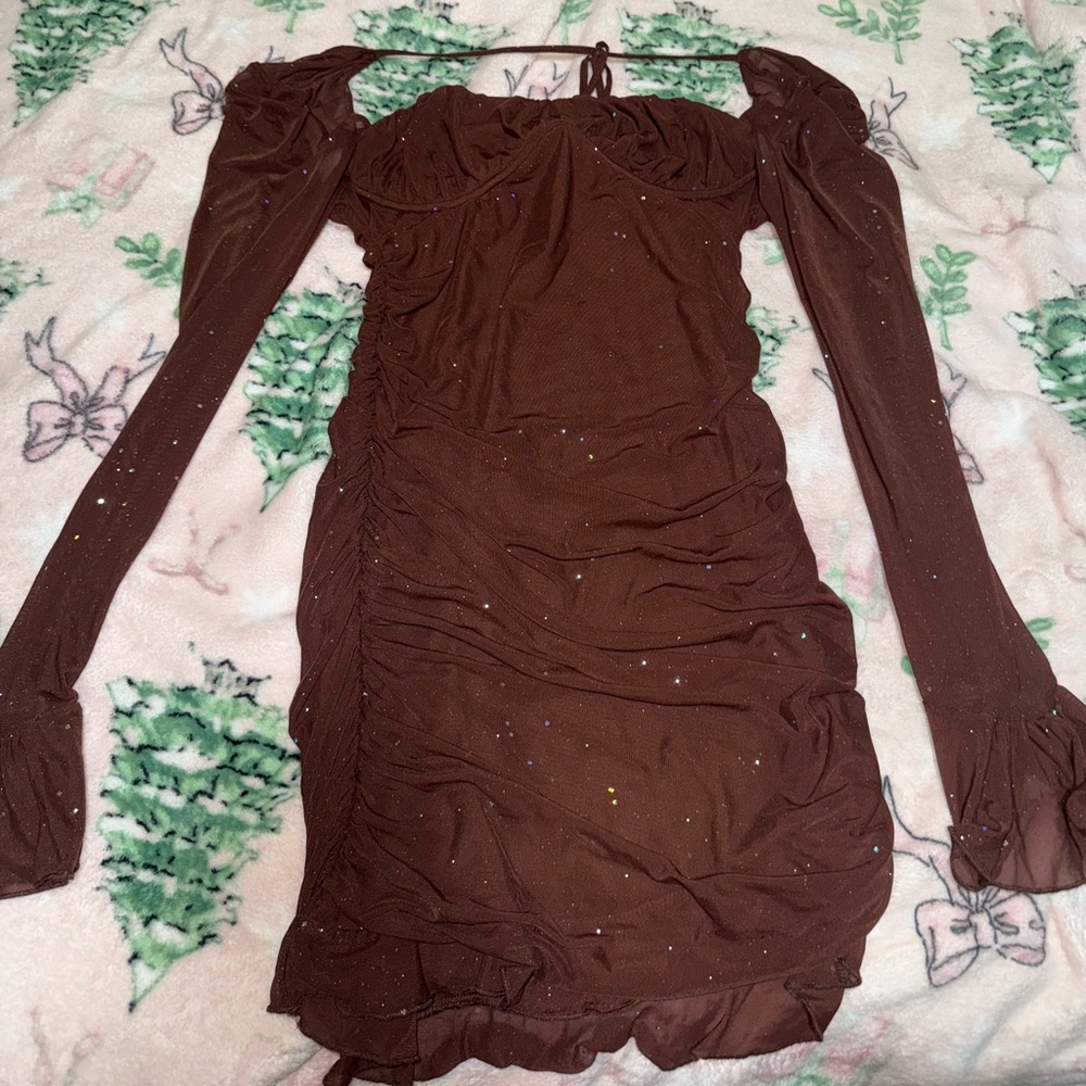 Elegant Brown Women's Dress